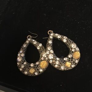 Elegant Gold and Silver Teardrop Earrings